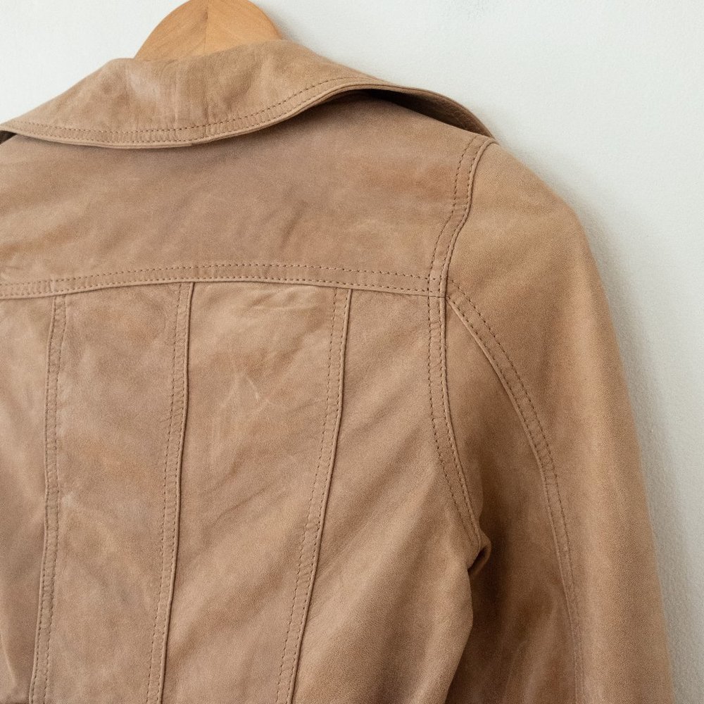 Soia & Kyo Tie Waist Leather Jacket - Picture 8 of 9